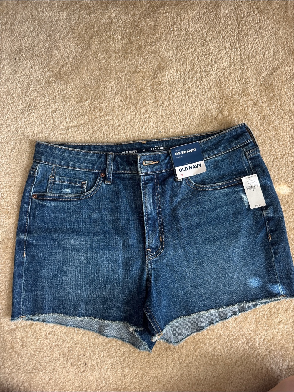 Old Navy Dark Blue OG Straight Denim Shorts